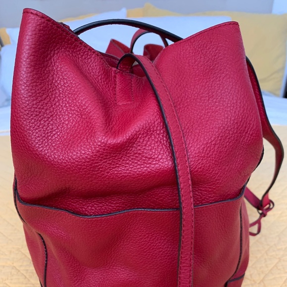 Michael Kors Large Leather Red Tote with Tassels - Picture 8 of 16